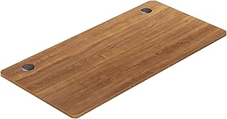 Giantex Universal Wood Table Top, 48 x 24 inch Solid One-Piece Desk top for Standard & Sit to Stand Height Adjustable Home Office Desk Frame, Rectangular Countertop Tabletop with 2 Cable Holes, Walnut