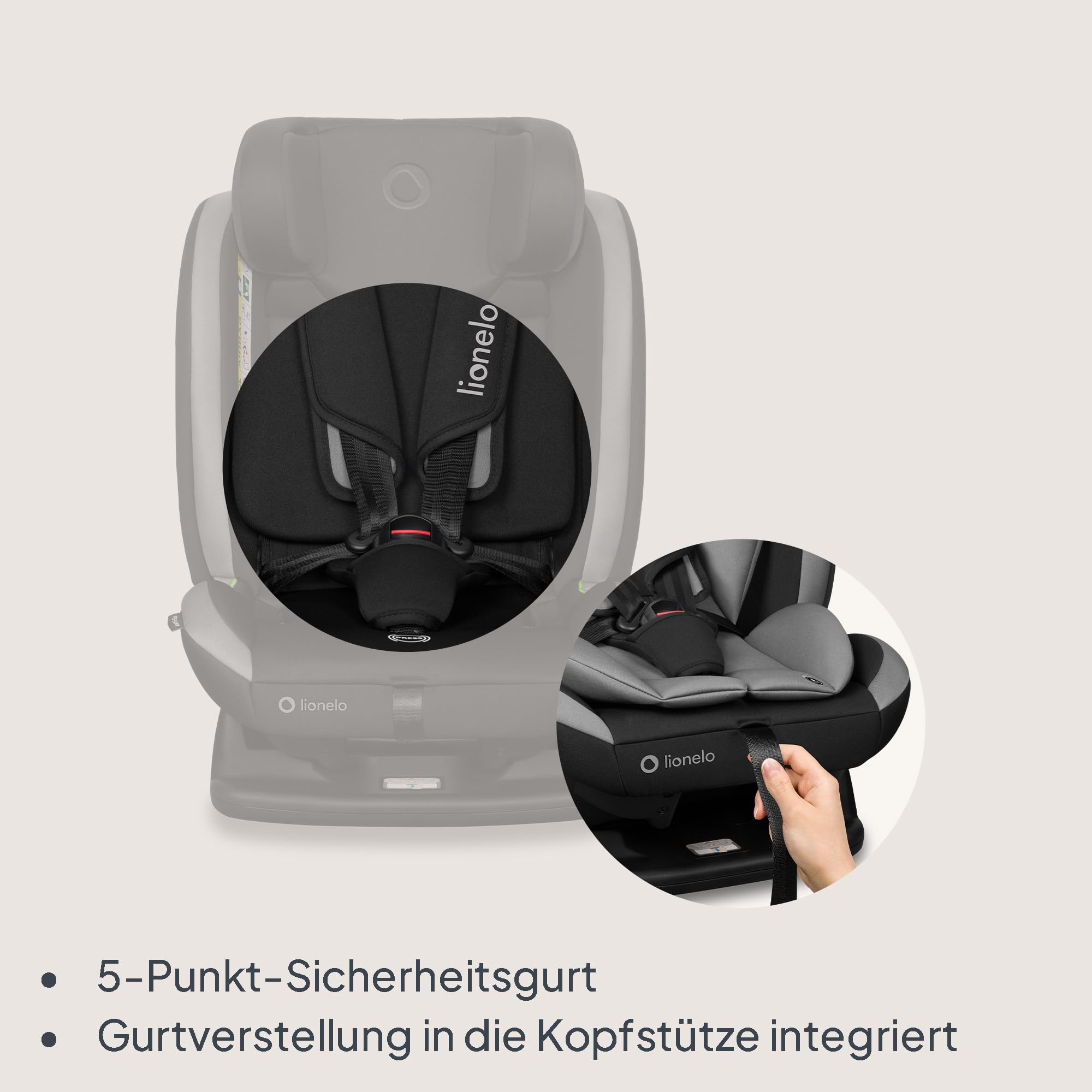 LIONELO AART I-SIZE Autositz für Kleinkinder 40-150 cm, R129 i-Size Standard