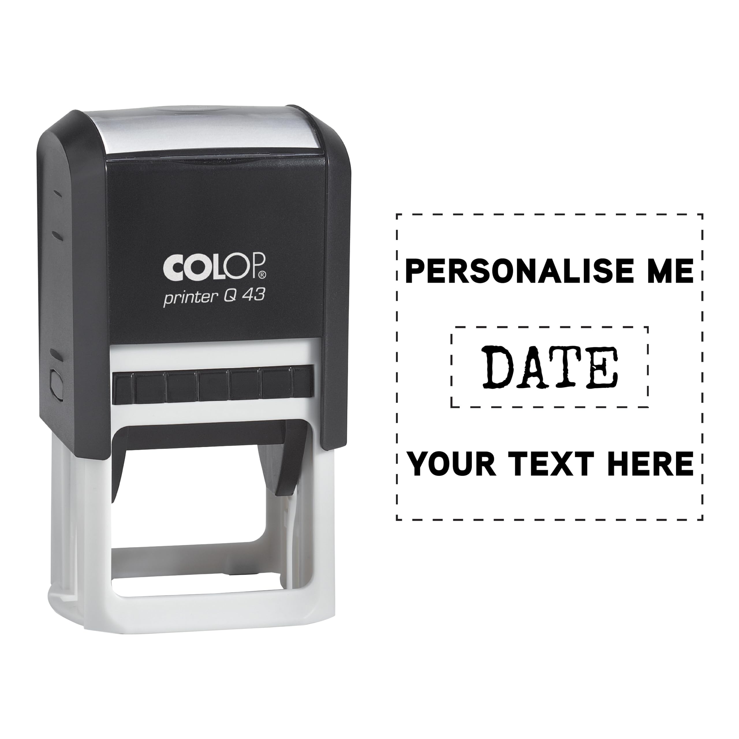 Premium Personalised Custom Made Self-Inking Date Stamp - for Office Business and Home (43mm x 43mm)