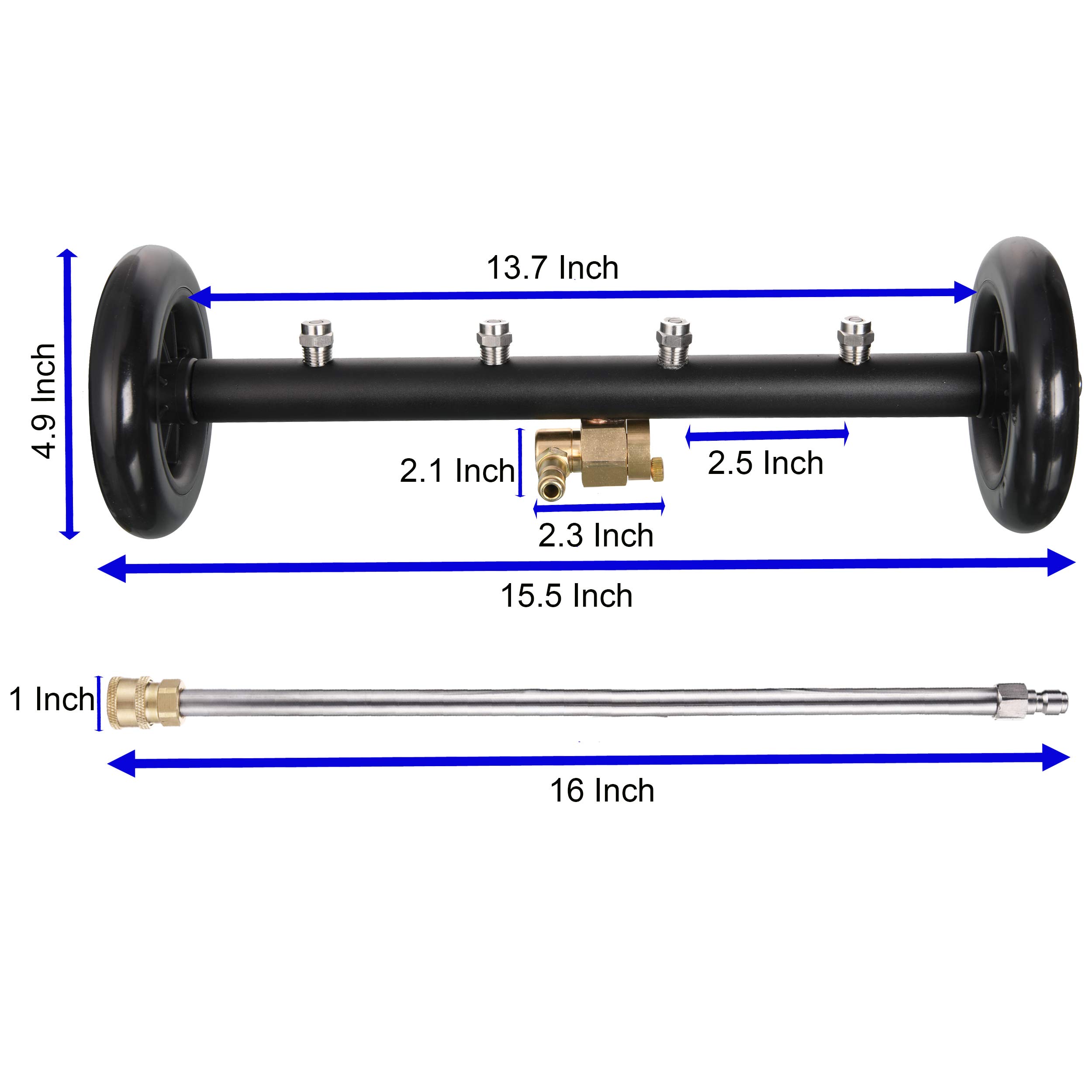 Tool Daily DualFunction Undercarriage Cleaner with Swivel Wheel