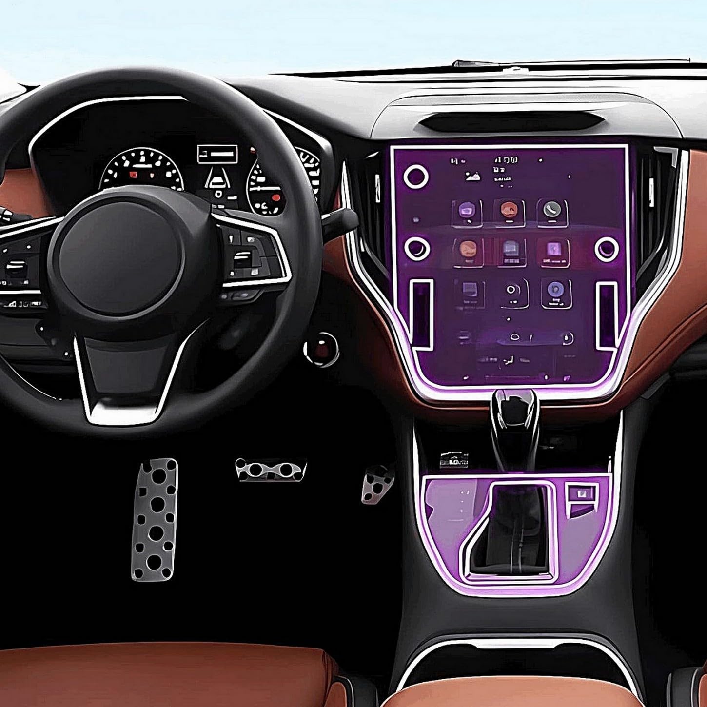 Écran LCD PPF anti-rayures pour console centrale Subaru Outback transparente