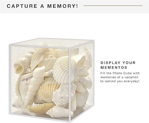 Miniatura 7 de MCS Cubo de fotos de plástico transparente de 3.25 x 3.25 pulgadas, 6 caras, paquete de 4, transparente (65750)