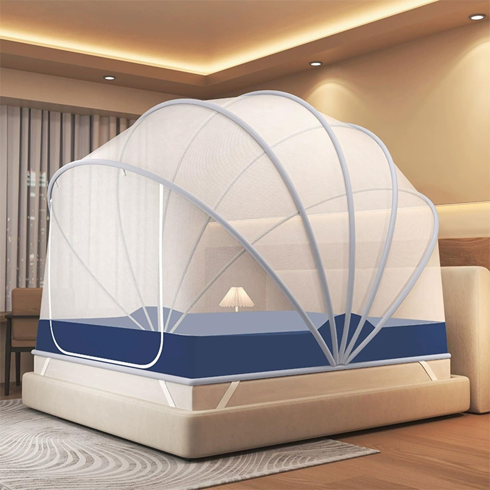 Moustiquaire de lit autoportante 150cm pour stopper les insectes sans percer le plafond