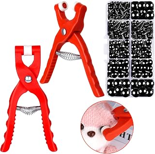 Juome 2Pcs Safety Eye Tool for Crocheting - Crochet Tools for Attaching Crochet Safety Eyes, Auxiliary Tool for 5-30mm Stuffed Animals Safety Eyes Making Supplies with 100Pcs Safety Eyes