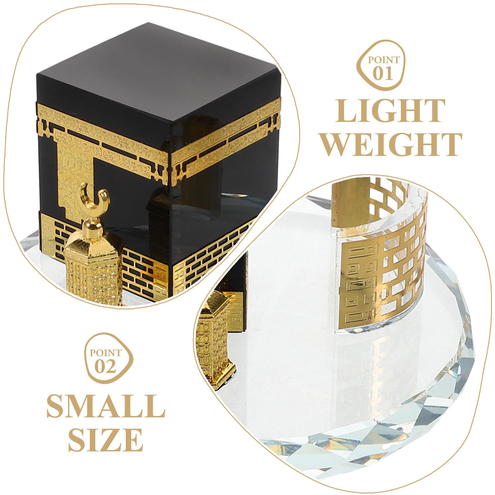 HOMSFOU Conjunto de Tres Piezas Kaaba Redonda de Cristal para Decoración