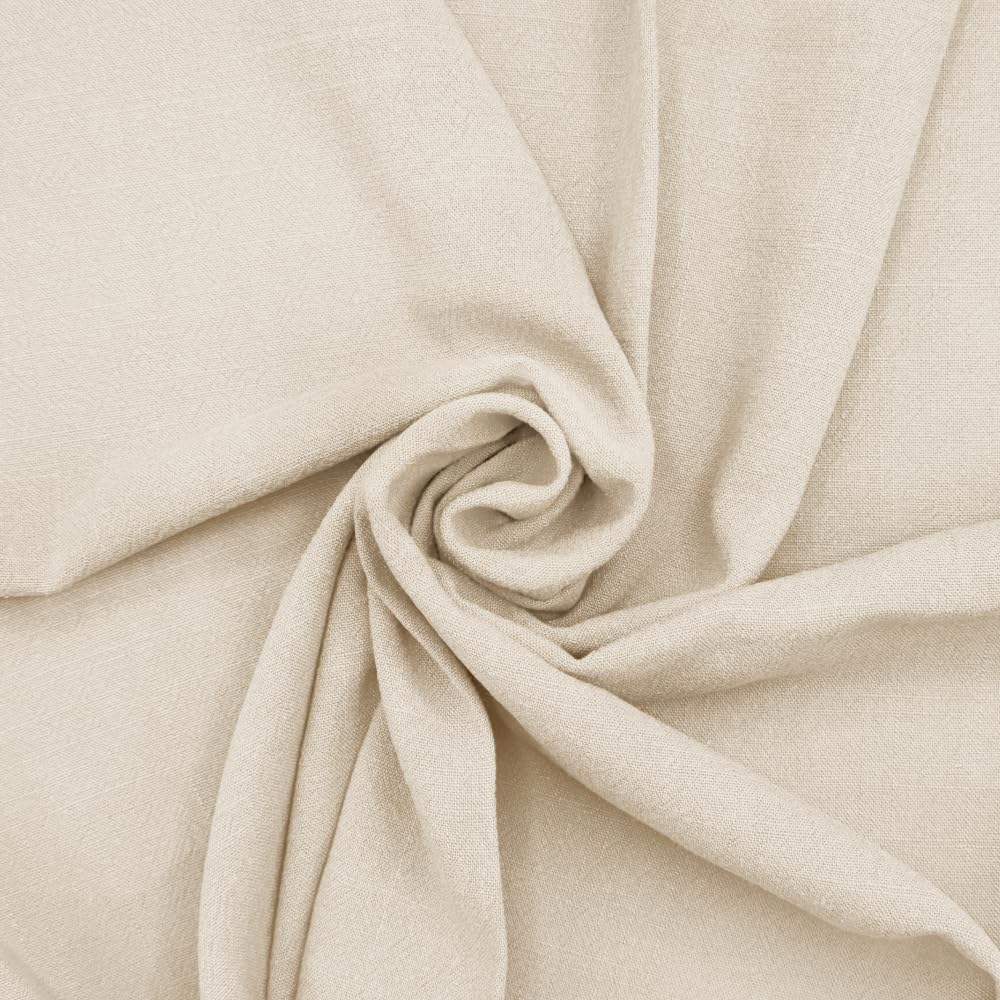 Stone Washed Linen Viscose Fabric Plain Oeko-Tex Dressmaking Soft 136cm Wide (Price Per Metre) (Linen)