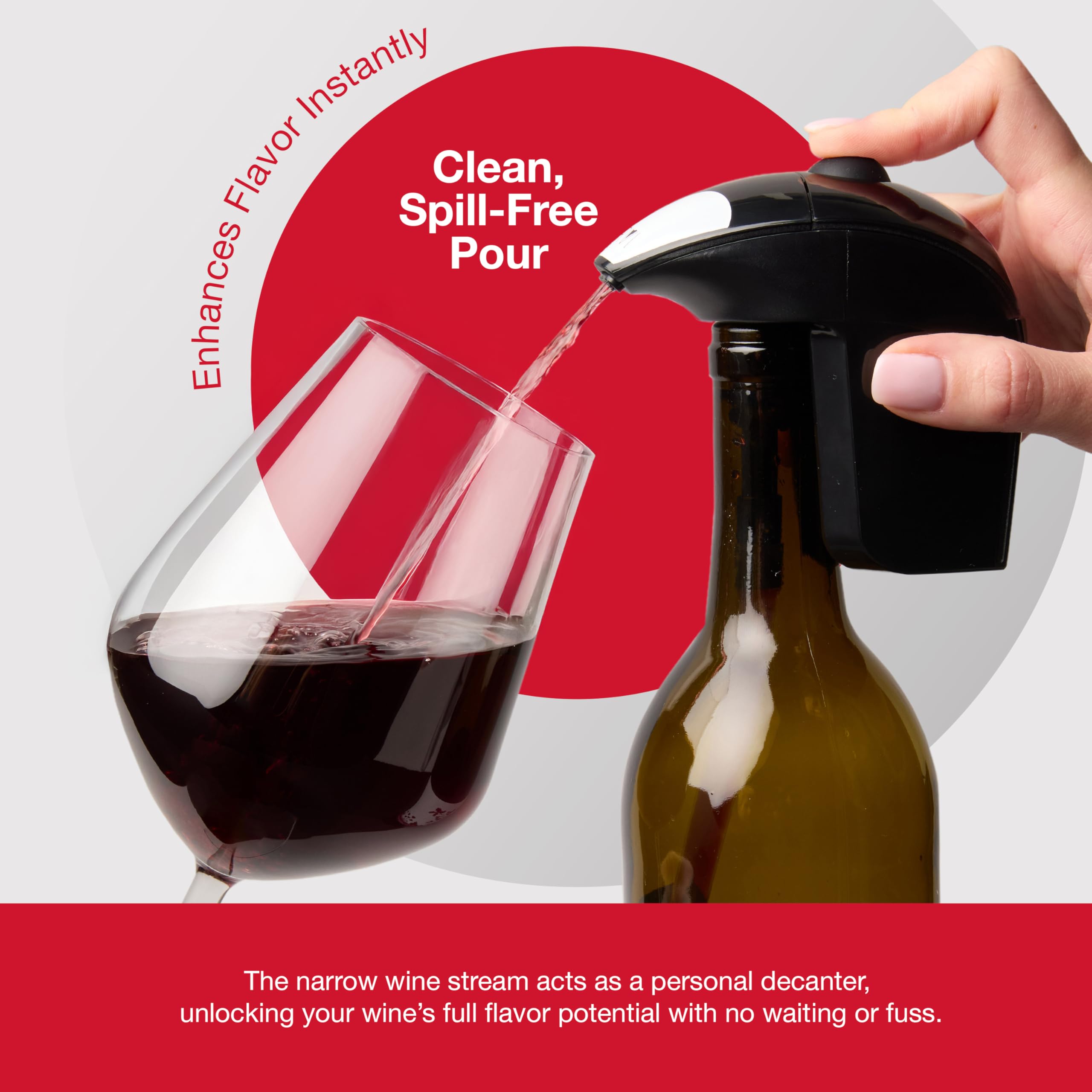 Distributeur automatique de vin – Bec verseur et décanteur électrique, mains libres, anti-déversement, anti-goutte – Améliore l'arôme et la saveur – Cadeaux haut de gamme, accessoires pour