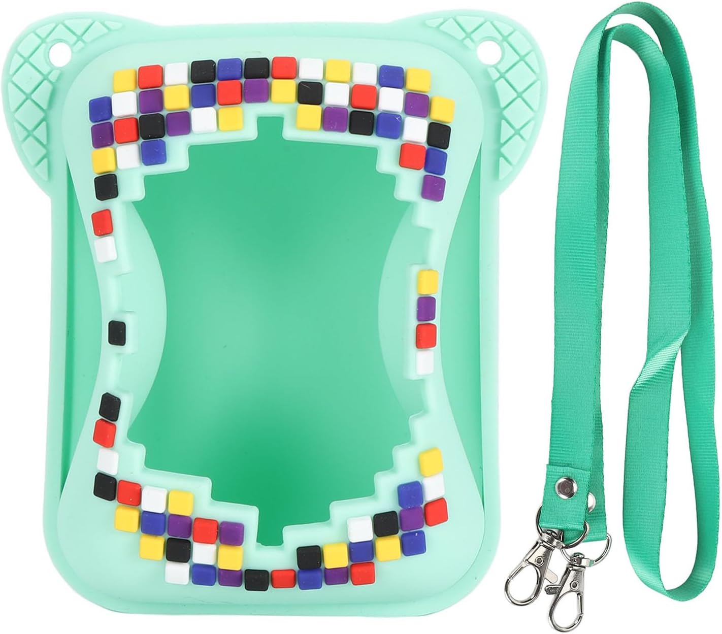 Silicone Cover Case for Bitzee Digital Pet, Bitzee Interactive Toy Digital Pet Protective Case, Digital Pet Case Accessories for Bitzee with Lanyard, (Machine Not Included) (Green)