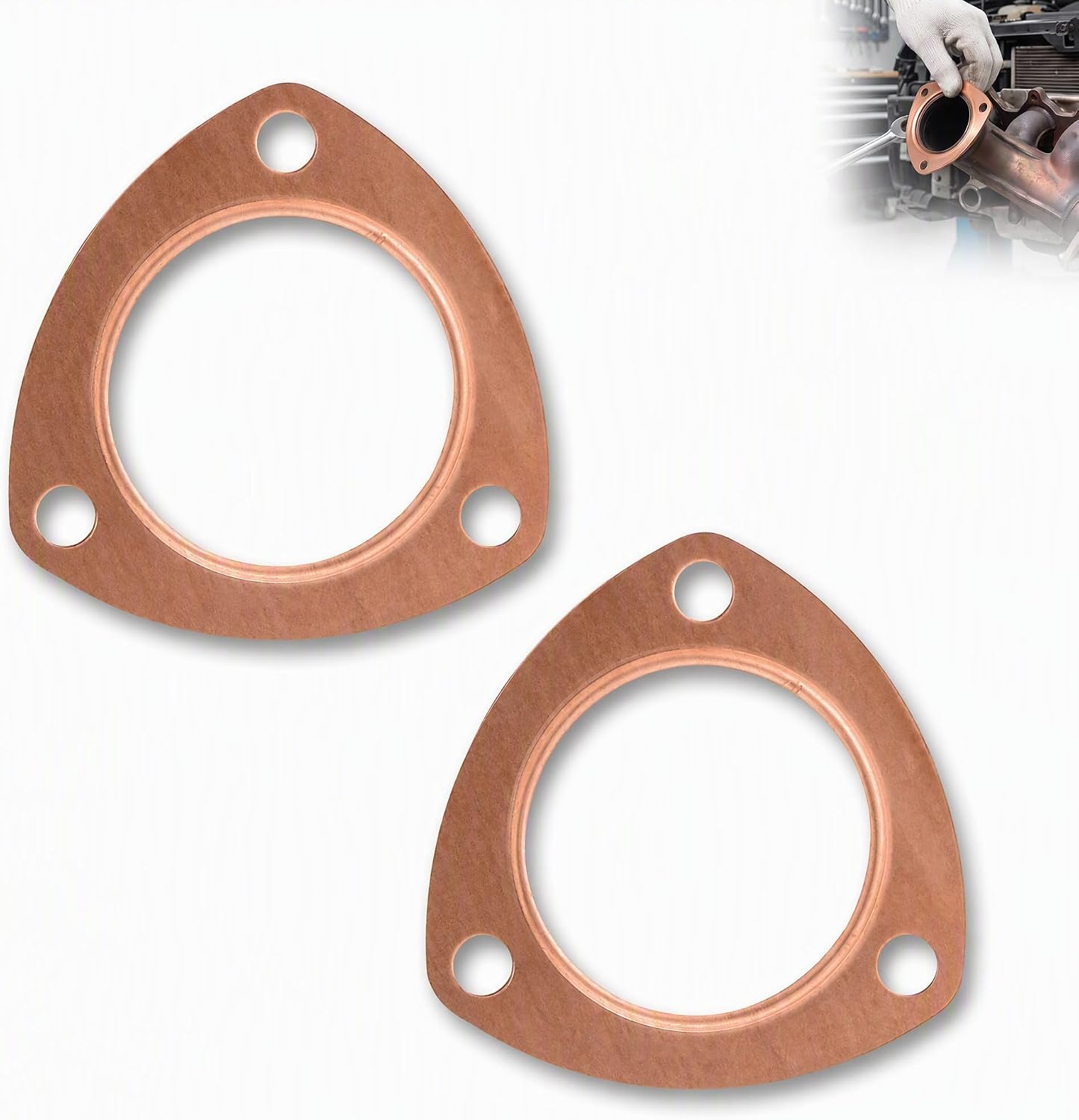 2PCS 3" Exhaust Gasket for SBC BBC 302 350 454 383 Header Gaskets