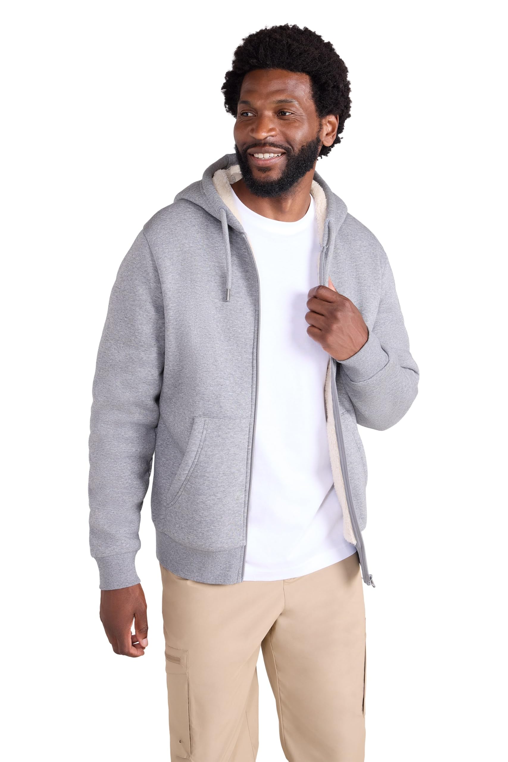 Mountain Warehouse Dalton Mens Borg Lined Hoodie - Adjustable Hood