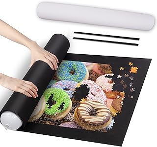 Jigsaw Puzzle Mat Roll Up, Puzzle Board Saver 2000 1500 1000 500 Piece Large for Adults Kids Portable Table Cover Keeper Sotre Sotrage Transport Pump Puzzles, 2 Bandage Inflatable Tube Tabletop Gifts