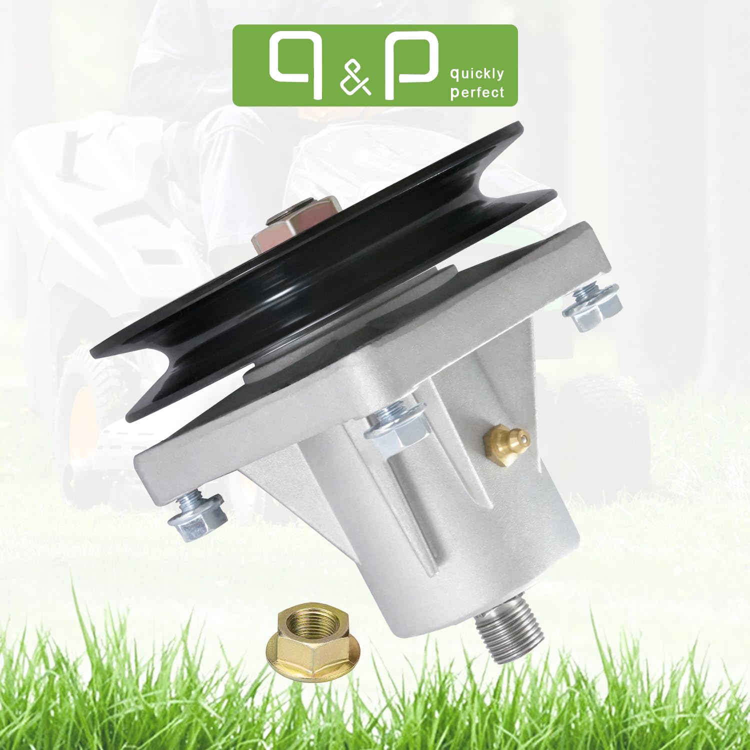 Q&p Spindel Mit Befestigungsschrauben – Ersatz Für MTD & Toro Rasenmäher (618-0430, 46-Zoll-Deck)