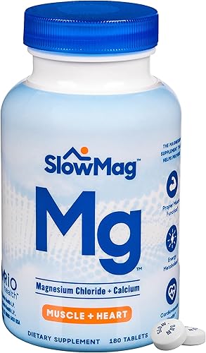 Miniatura 2 de SlowMag Muscle + Heart Cloruro de magnesio con suplemento de calcio y fórmulas Jarrow Extra Strength Metil Folato 400 mcg