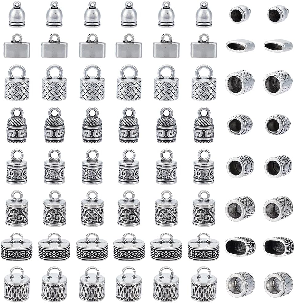 UNICRAFTALE 20 paar roestvrijstalen koorduiteinden caps connector met springringen en kreeft klauw sluitingen lederen koord uiteinden terminators krimp einde tips voor sieraden maken