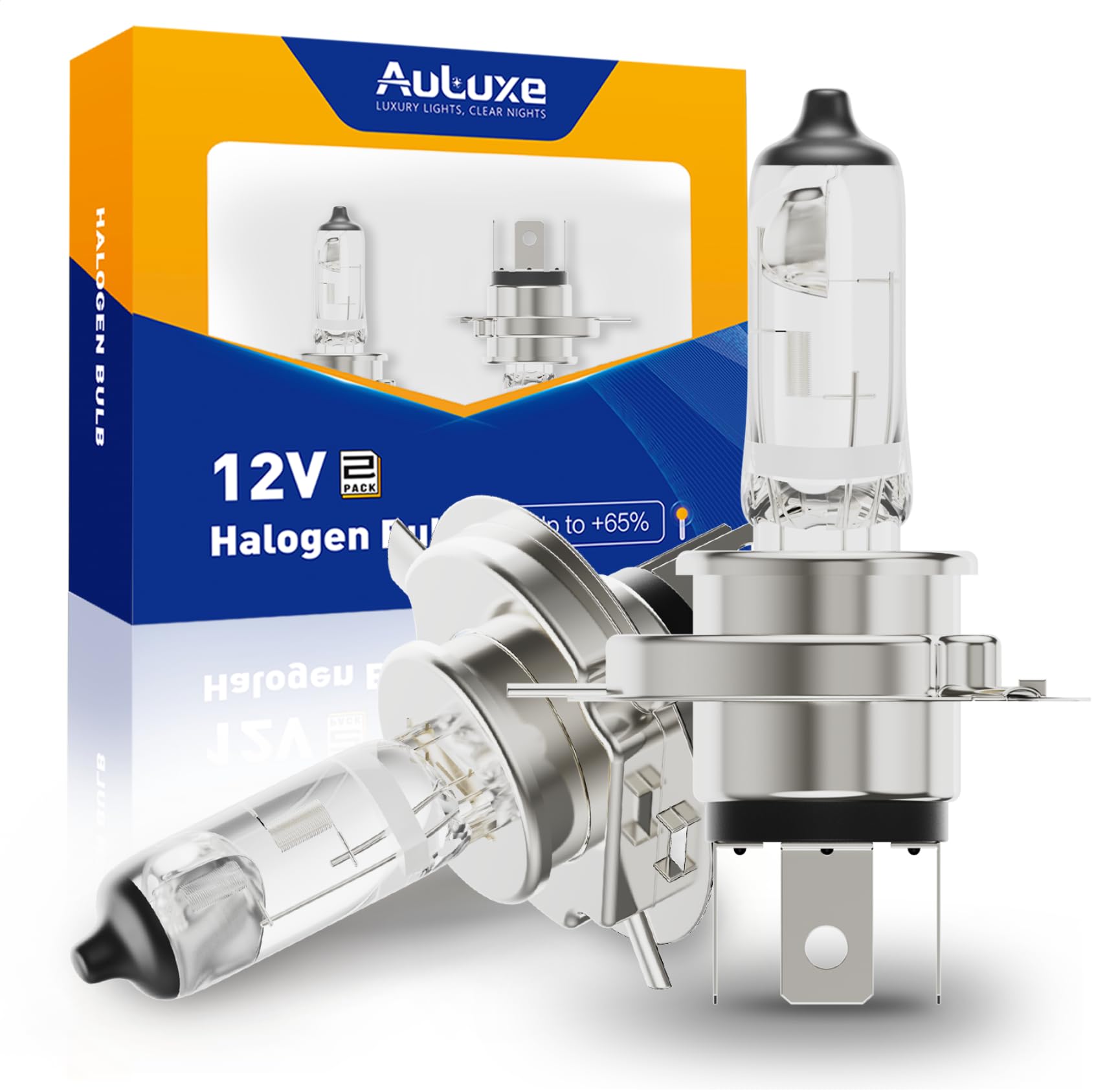 H4 9003 Halogen Headlight Bulbs, 12V 55W, 3800K, Halogen Light Bulbs, No Glare, Headlight Bulbs High and Low Beam, Fog Light Bulb,Head Light Bulb for Car, 2 PCS