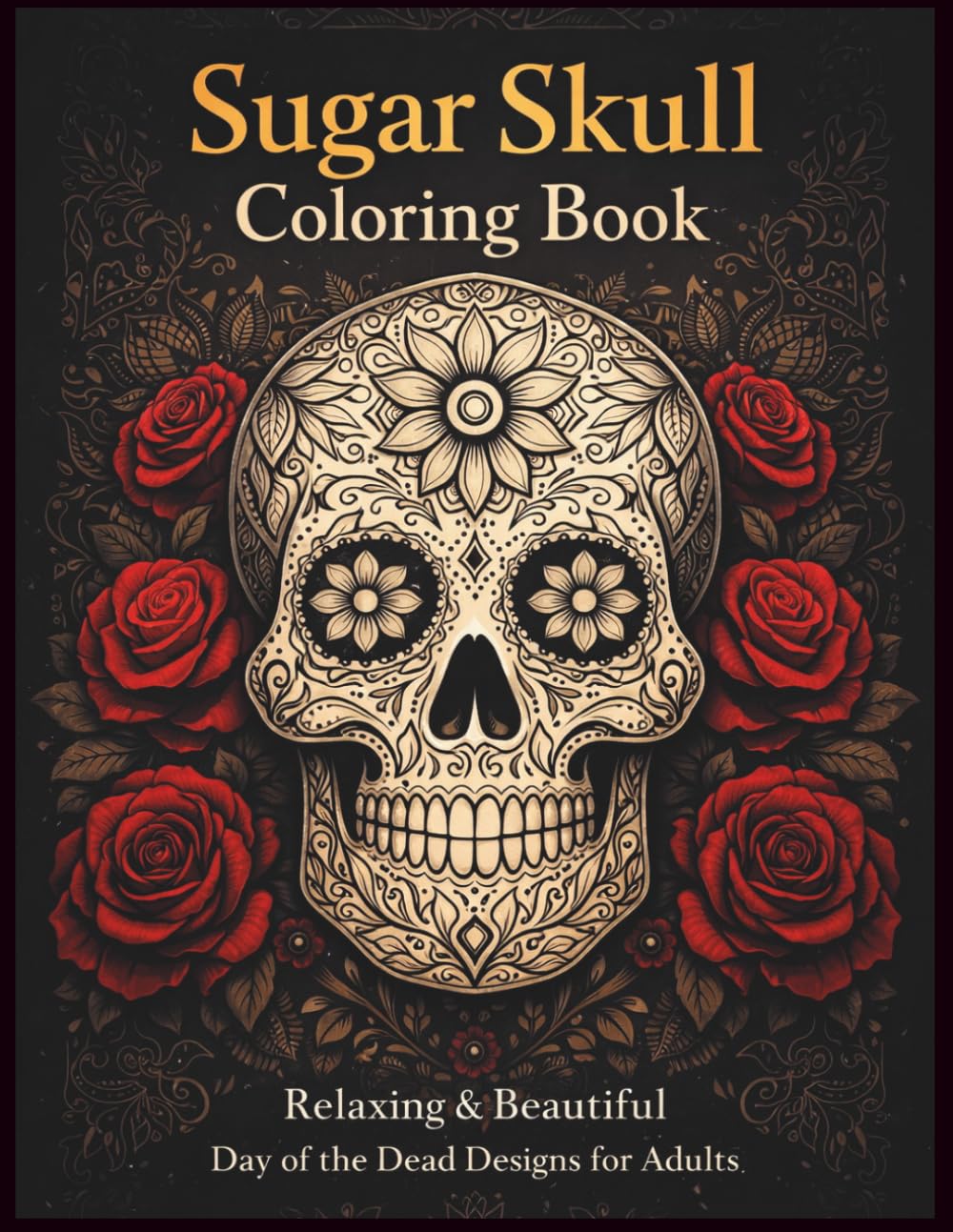 Sugar Skull Coloring Book for Adults: Stress Relief & Mindful Day of the Dead Designs with Floral Skull Patterns 100 Pages