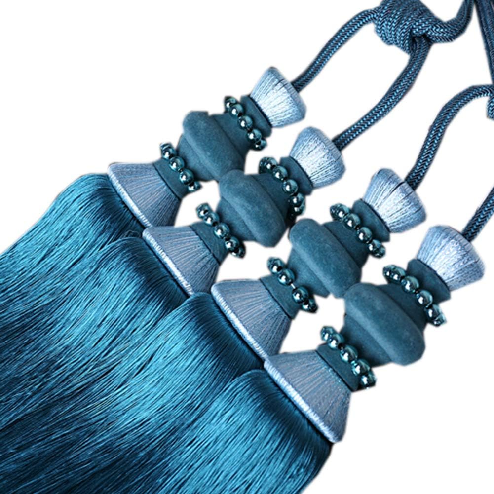 High-Grade Double Balls Tassels Curtain Tiebacks 1 Pair Curtain Tiebacks Holdbacks (Dark Coffee)
