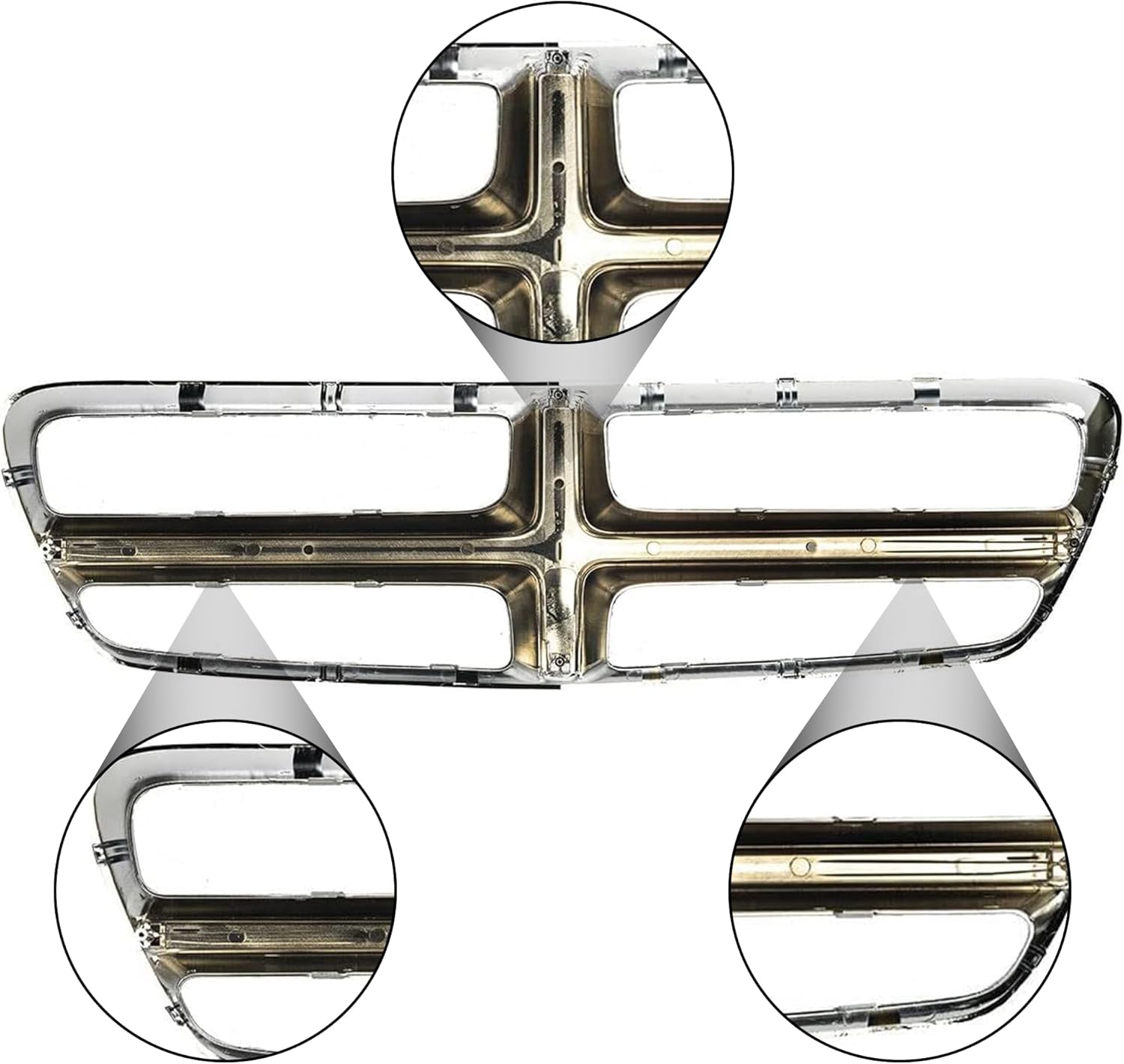 PartsFlow Front Grille Grill Shell With Chrome Black Compatible With Dodge Charger 2011 2012 2013 2014 CH1210109