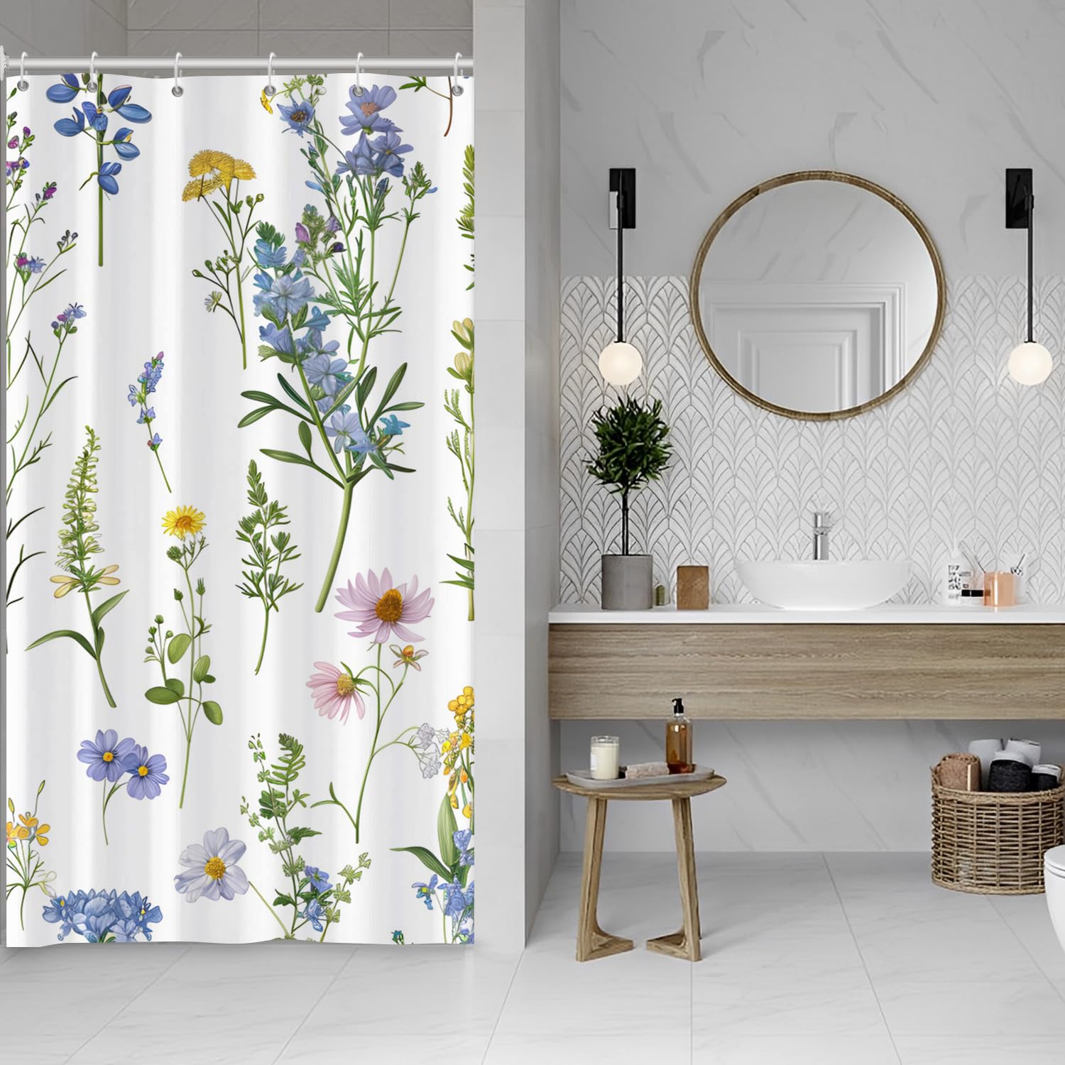 ASDCXZ Flower Shower Curtain 120x200 cm
