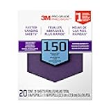 3M Advanced Sandpaper, 20-Pack, 150 Grit, 3M Pro Grade Precision, Features No-Slip Grip Backing, 9-in x 11-in, For Sanding Wood, Drywall, or Metal, Can be Used on Wet or Dry Surfaces (‎26150CP-P-G)