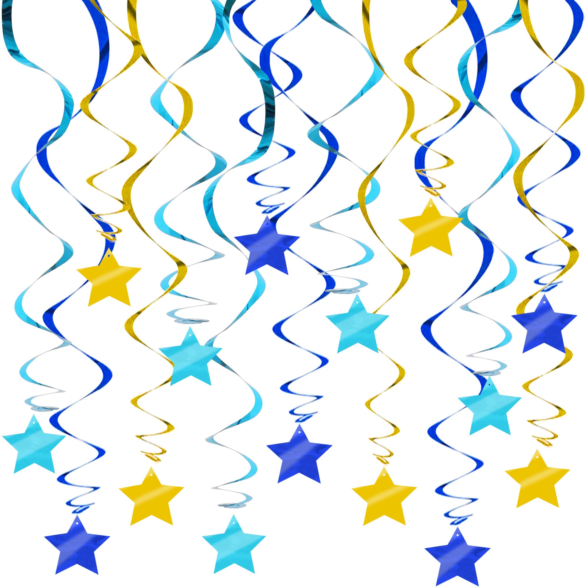 Silver Star Party Decorations - 15 Swirls -28