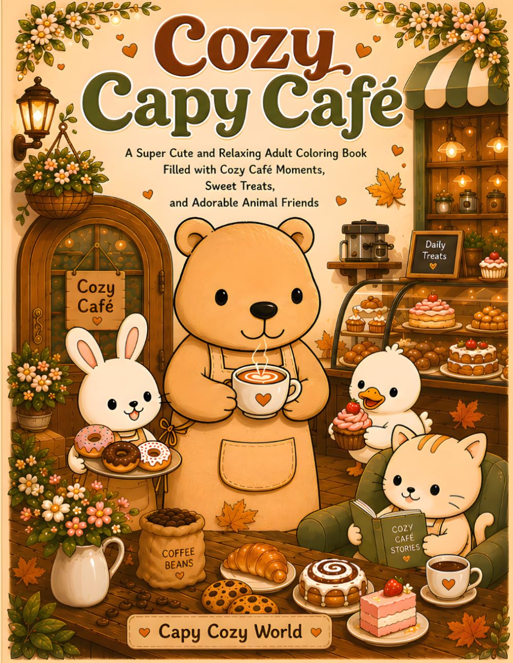 Cozy Capy Café: A Super Cute and Relaxing Adult Coloring Book Filled with Cozy Café Moments, Sweet Treats, and Adorable Animal Friends