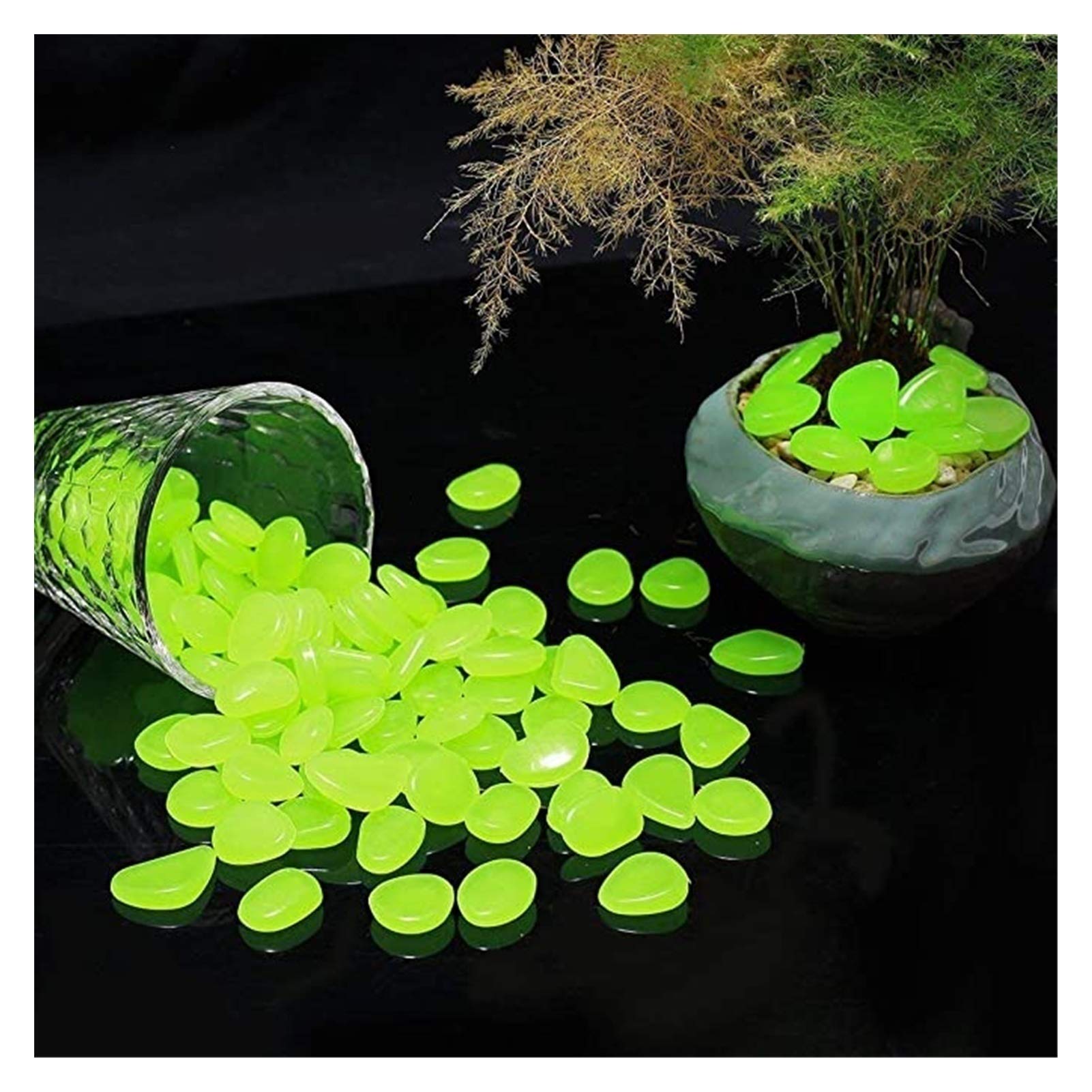 200 Pietre Luminose Fluorescenti Verdi - Ciottoli Per Giardino, Passerella, Acquario - Foto 8