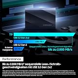 Samsung SSD Externe T9 Portable, 1 To, Vitesses de lecture/écriture jusqu'à 2000 Mo/s¹, USB 3.2 Gen 2x2, Compatible Mac, PC, Android et Appareils photo 12K, Noir, MU-PG1T0B/EU - 4