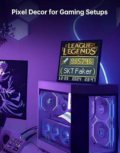 Miniatura 6 de Divoom Pixoo-64 - WiFi Pixel Cloud Digital Frame with APP Control,64 X 64 LED Panel Display Frame for Gaming Room Decoration/Social Media Fans