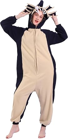DarkCom Unisex Adult Costume Blue Angler Fish Onesie Sleepwear Pajamas