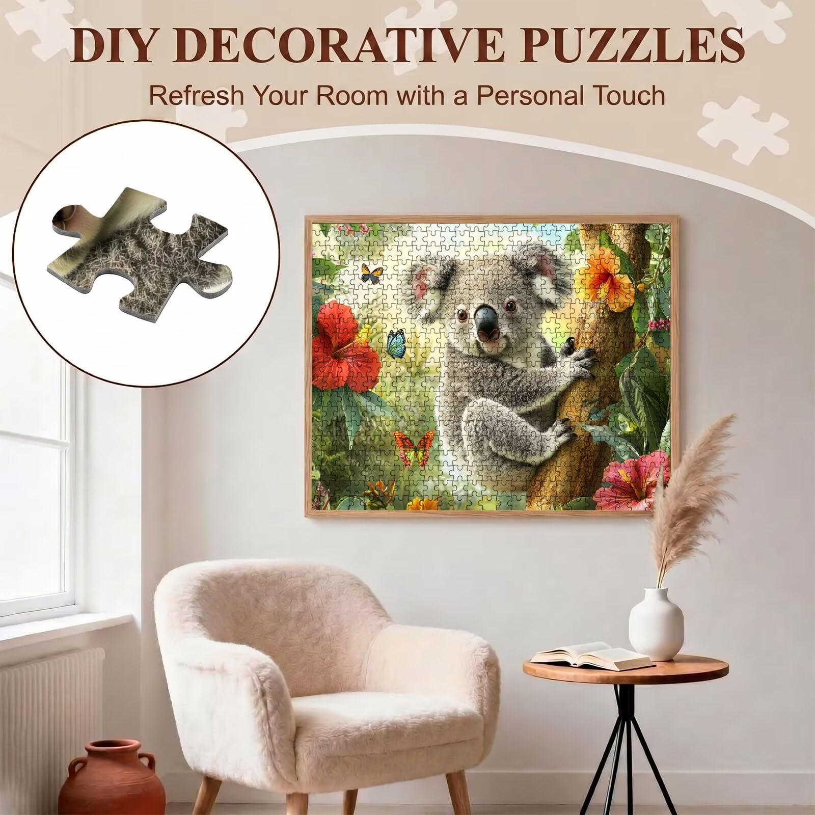 koala Albero Puzzle 1500 Pezzi per Adulti, Puzzle in Legno - Collezione Classica con Poster Incluso - Sfida di Concentrazione e Passatempo Antistress, Gioco Educativo per Famiglia, 87 x 57 cm f0-556