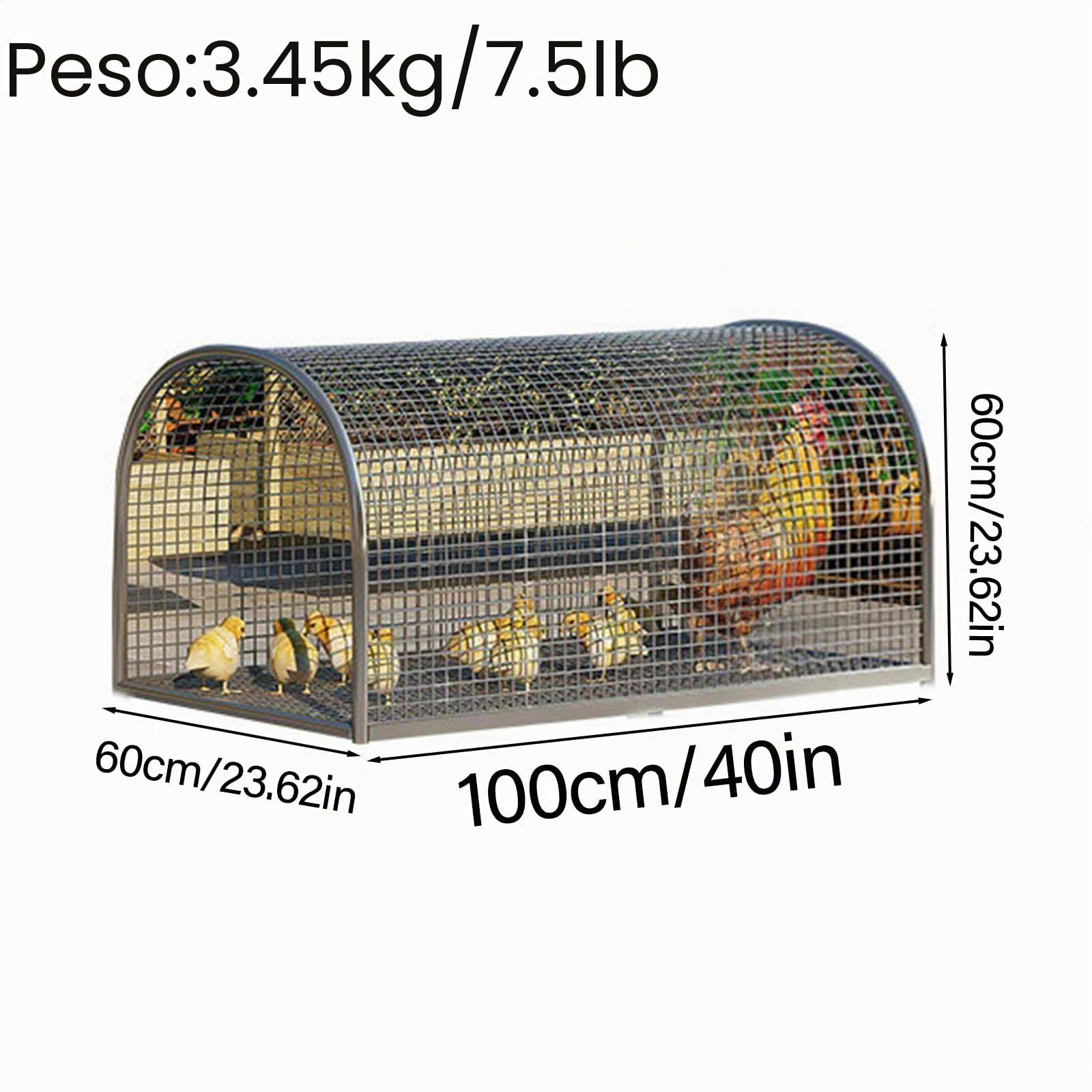 Gallinero, Túnel MetáLico para Gallinas Al Aire Libre, Corral para Gallinas para El Jardín, Gallinero Portátil, Corral para Gallinas A Prueba De Depredadores, Fácil De Instalar,Plata,100cm