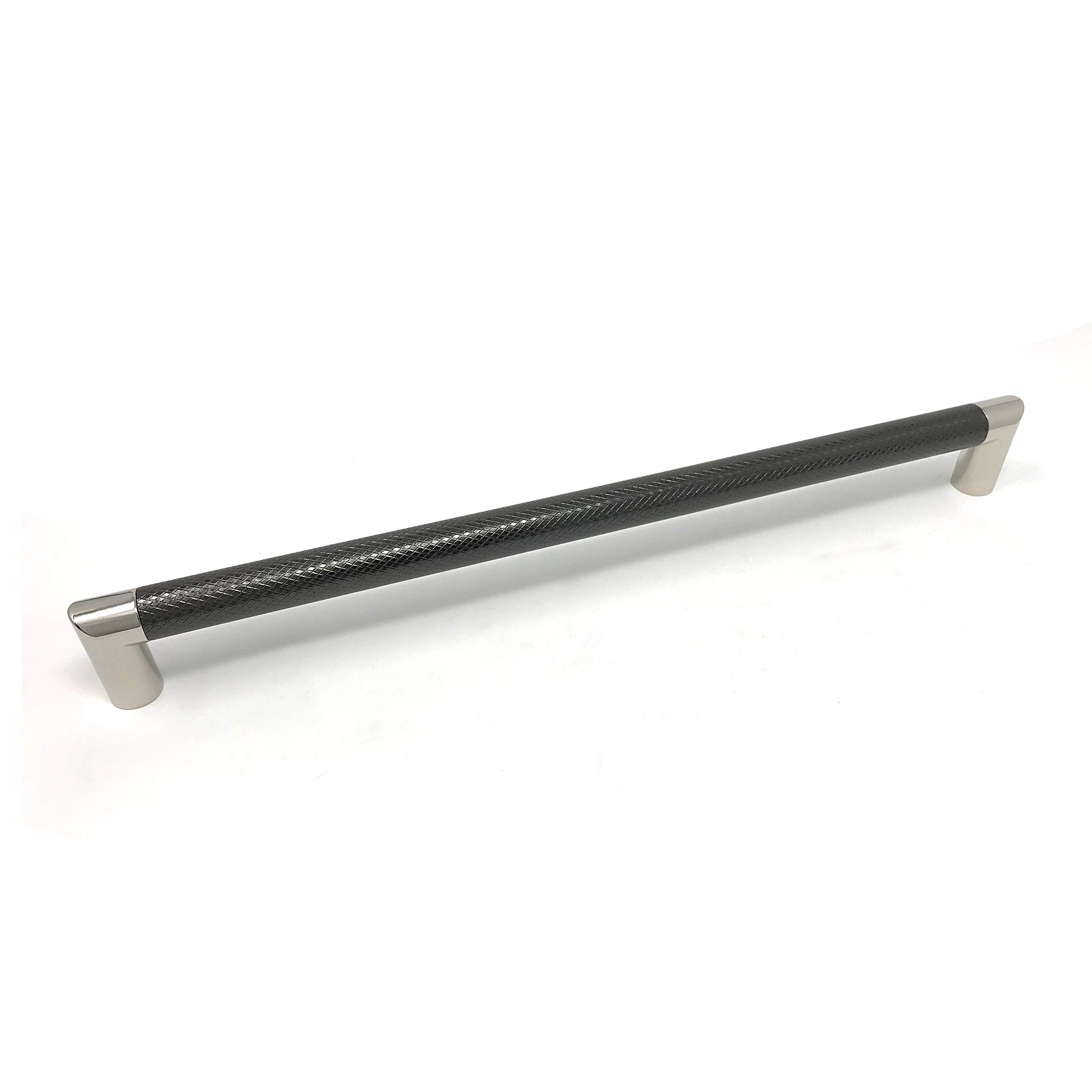320mm Gunmetal/polished Chrome Knurled D Handle