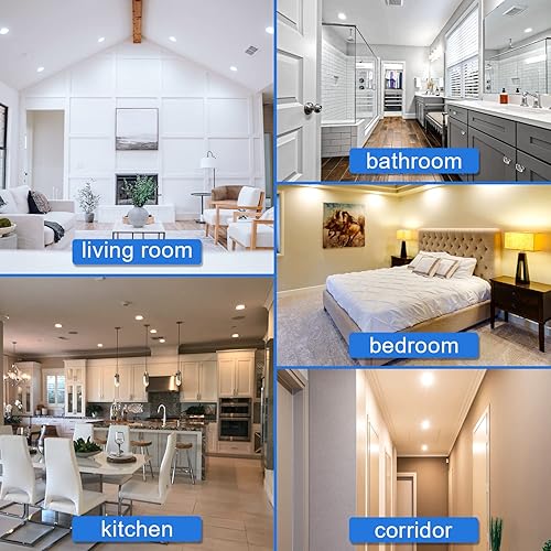 Miniatura 9 de Luz LED empotrada de 4 pulgadas (paquete de 40) - 2700 K3000 K3500 K4000 K5000 K con caja de conexiones, luz descendente delgada y regulable -