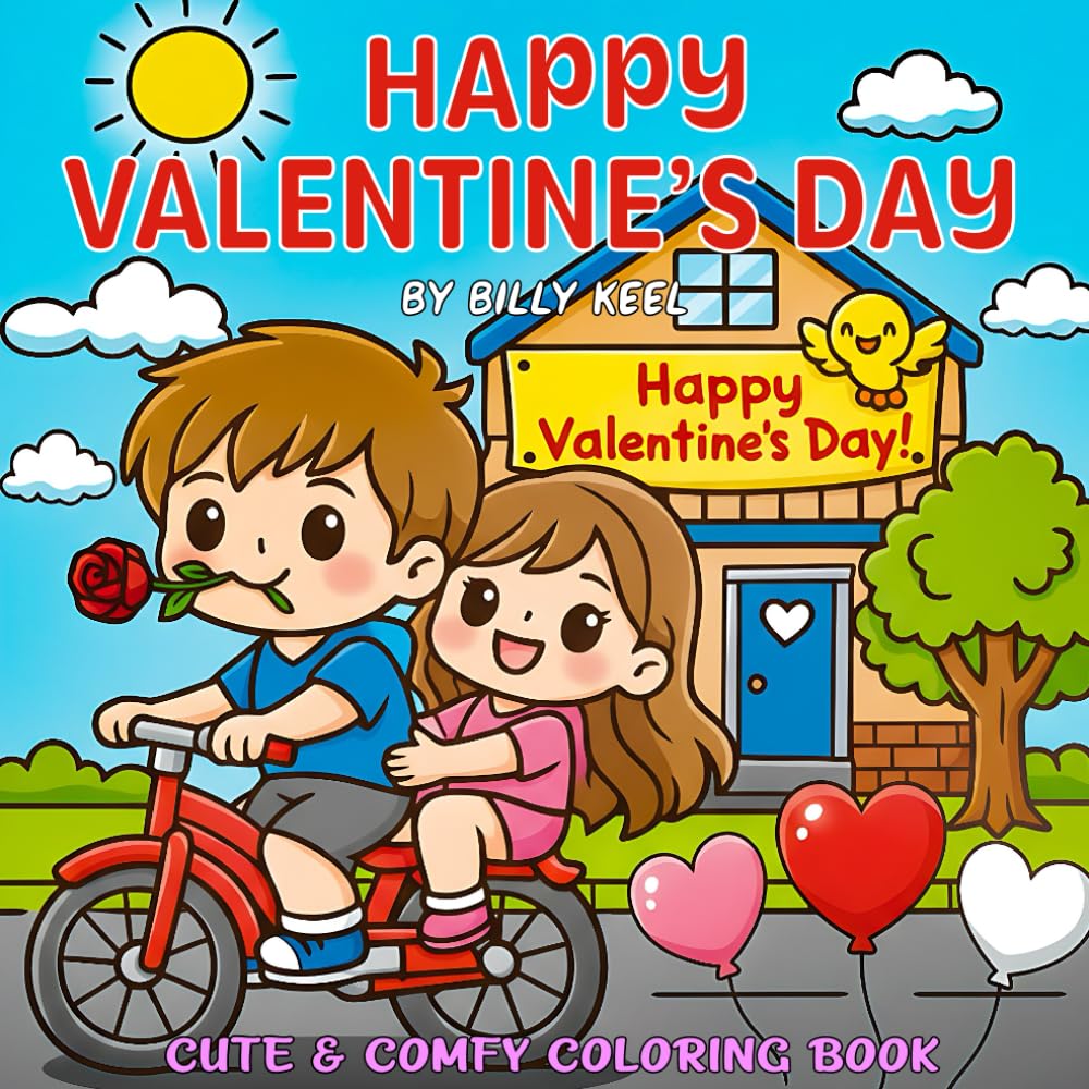 Valentine’s Day Cute & Comfy Coloring Book: 50 Fun, Relaxing, and Adorable Valentine’s Day Coloring Pages for Stress Relief and Creativity