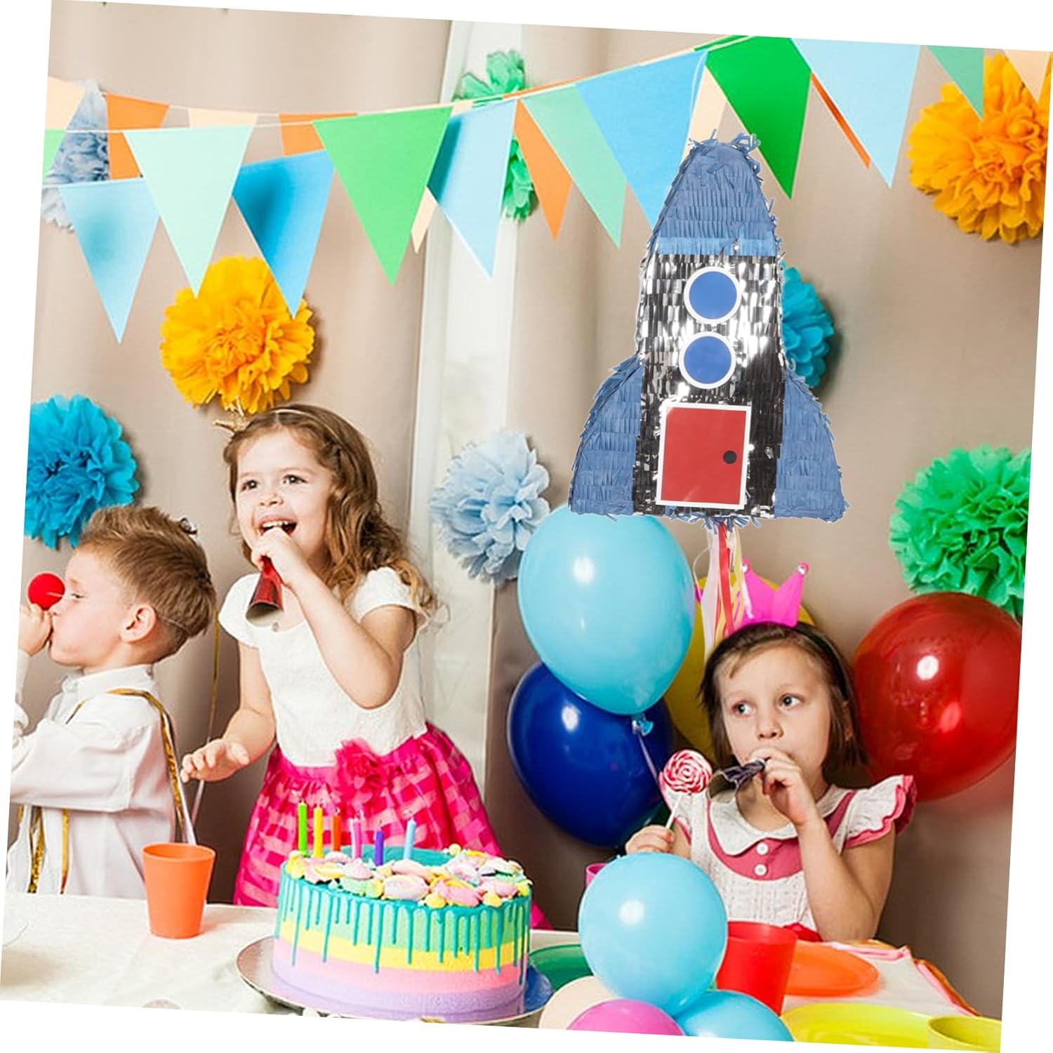 ERINGOGO Space Rocket for Birthday Party Outer Space Decorations for Boys and Girls Interactive Fun Fillable Treats for Science Themed Celebrations