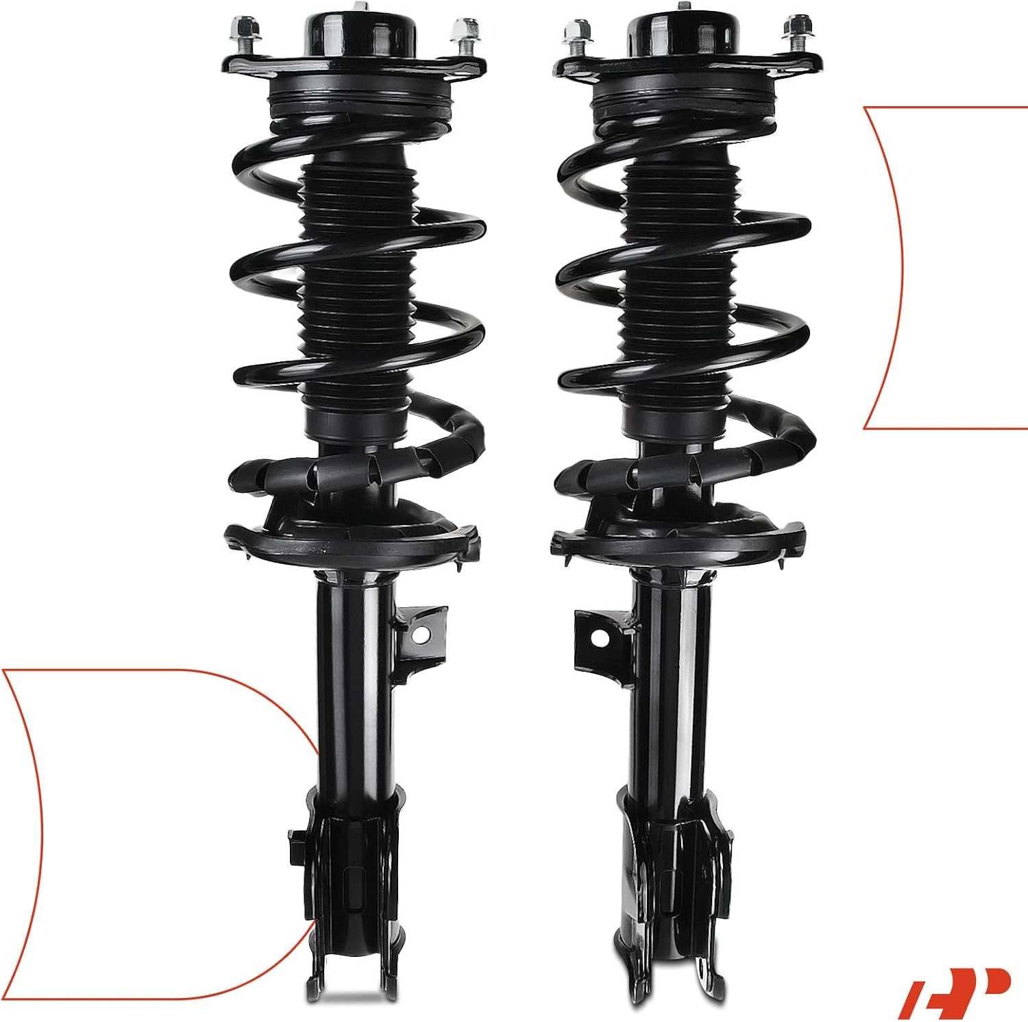 A-Premium Front Complete Struts Compatible with Hyundai Santa Fe (Sport) 2013-2018 & Kia Sorento 2014-2015 - 2x Replacement Suspension Shock Absorber with Coil Spring Assembly