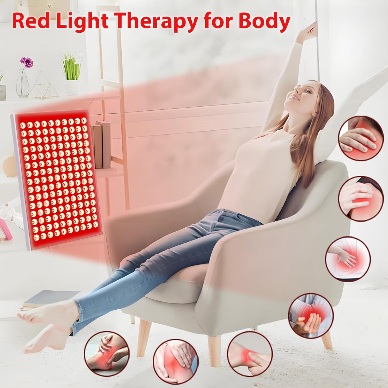 Red Light Therapy for Body and Face, Infrared Red Light Therapy Device with Stand, 660nm and 850nm LED RedLight Panel for Full Body Skin Rejuvenation at Home (2 Pack) - Image 3