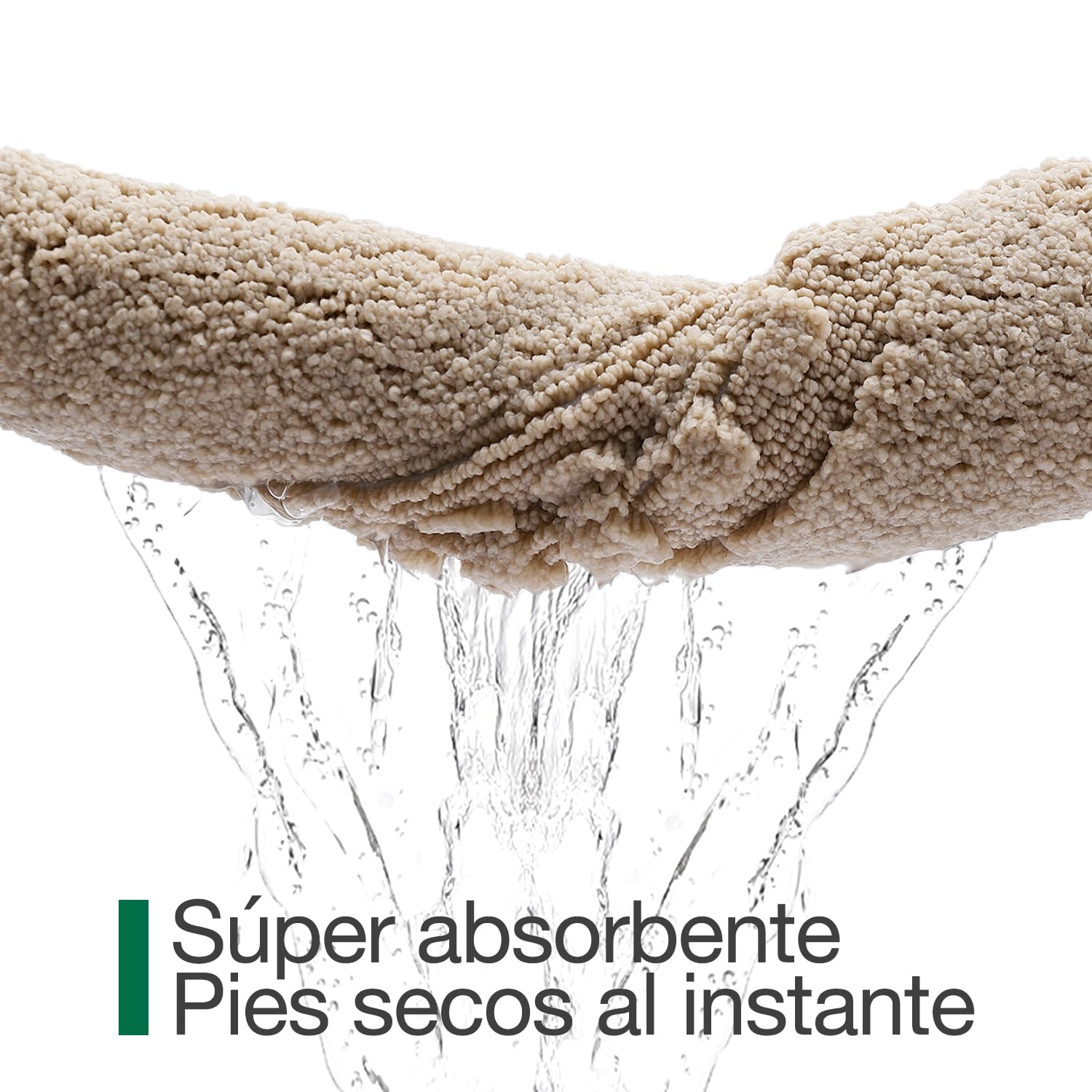 LUMI Alfombrilla de Baño Antideslizante con Base de Goma, Felpa Microfibra Extra Suave y Absorbente, Lavable a Máquina y Secado Rápido para Bañera, Ducha y Hotel, Beige, 60 x 90 cm
