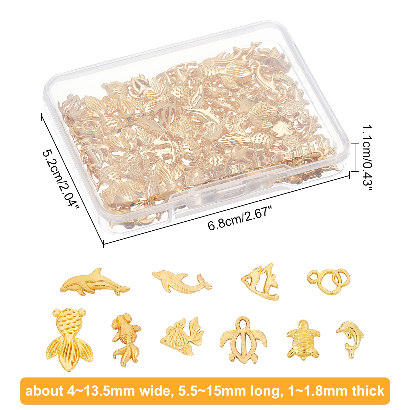 OLYCRAFT 120 Pcs Resin Fillers 10 Styles Alloy Resin Filling Accessories Ocean Animal Epoxy Resin Supplies for Resin Jewelry Making Nail Arts and Crafting - Image 2