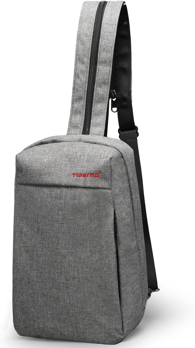TIGERNU Convertible Sling Backpack Shoulder Sling Bag Crossbody Backpack Unbalance Bag Chest Pack for Women/Men (Light Gray)