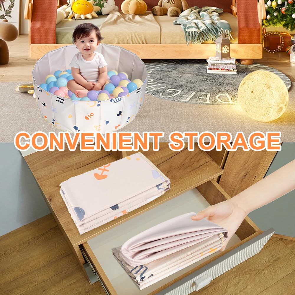 KBIBCK Ball Pit, Foldable Baby Ball Pit, 80 CM Kids BallPit for Children Girls Boys Nursery Babys Playpen - Image 4