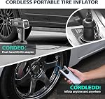 CYCPLUS Gonfleur de pneus Portable Air Compresseur, 150 PSI Sans fil Air Pompe numérique LCD Courroie de pression d'écran, Pompe électrique pour voiture, moto, vélo et boules