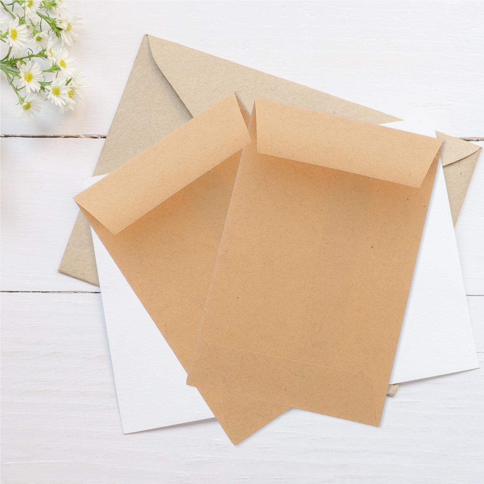 Lot de 300 petites enveloppes en papier kraft pour le stockage de timbres