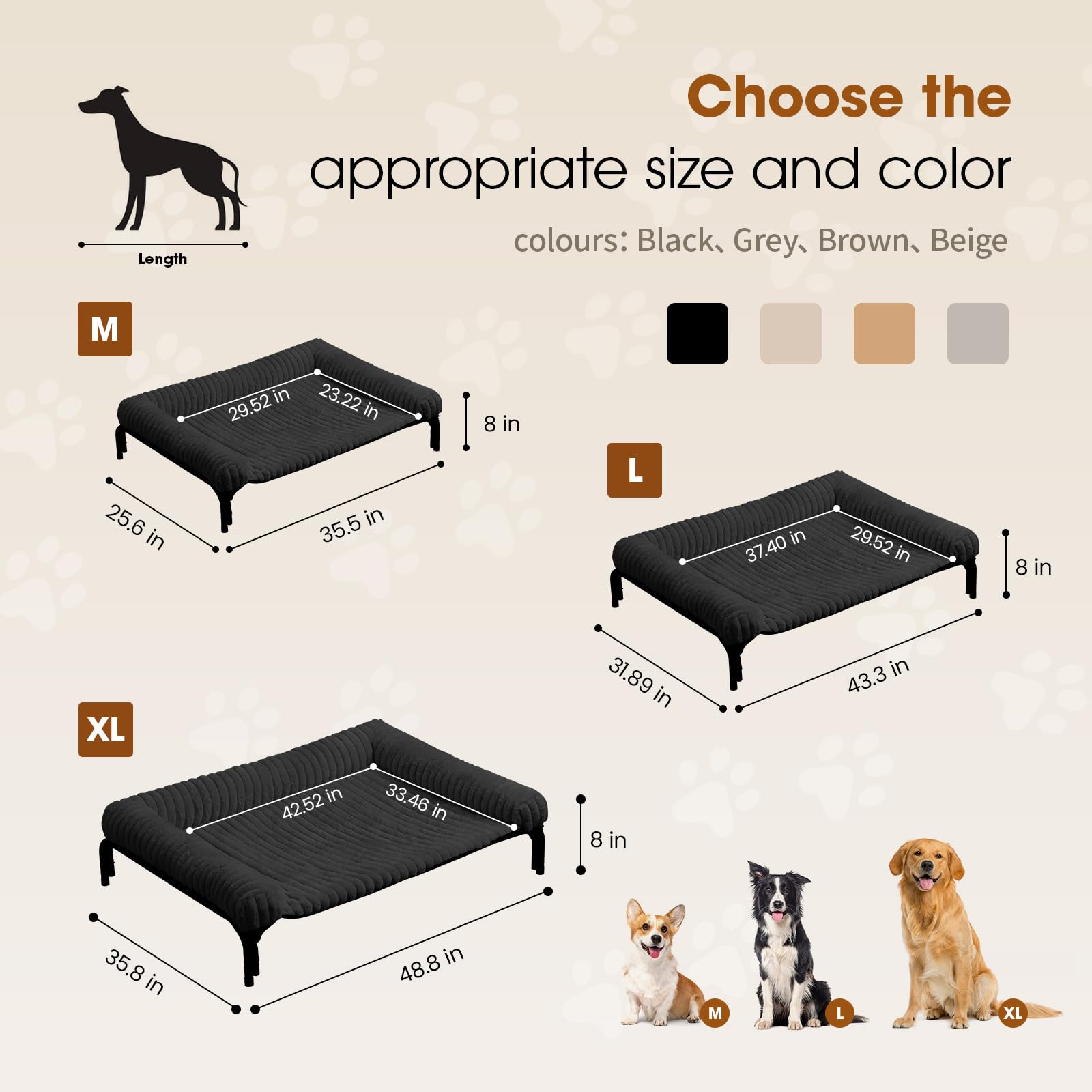 Elevated Dog Bed with Removable Bolster Cushion Mat, Raised Pet Cot for Large Sized Dogs with Breathable & Washable Mesh, Indoor & Outdoor Pet Hammock with Skid-Resistant Feet. - image 7