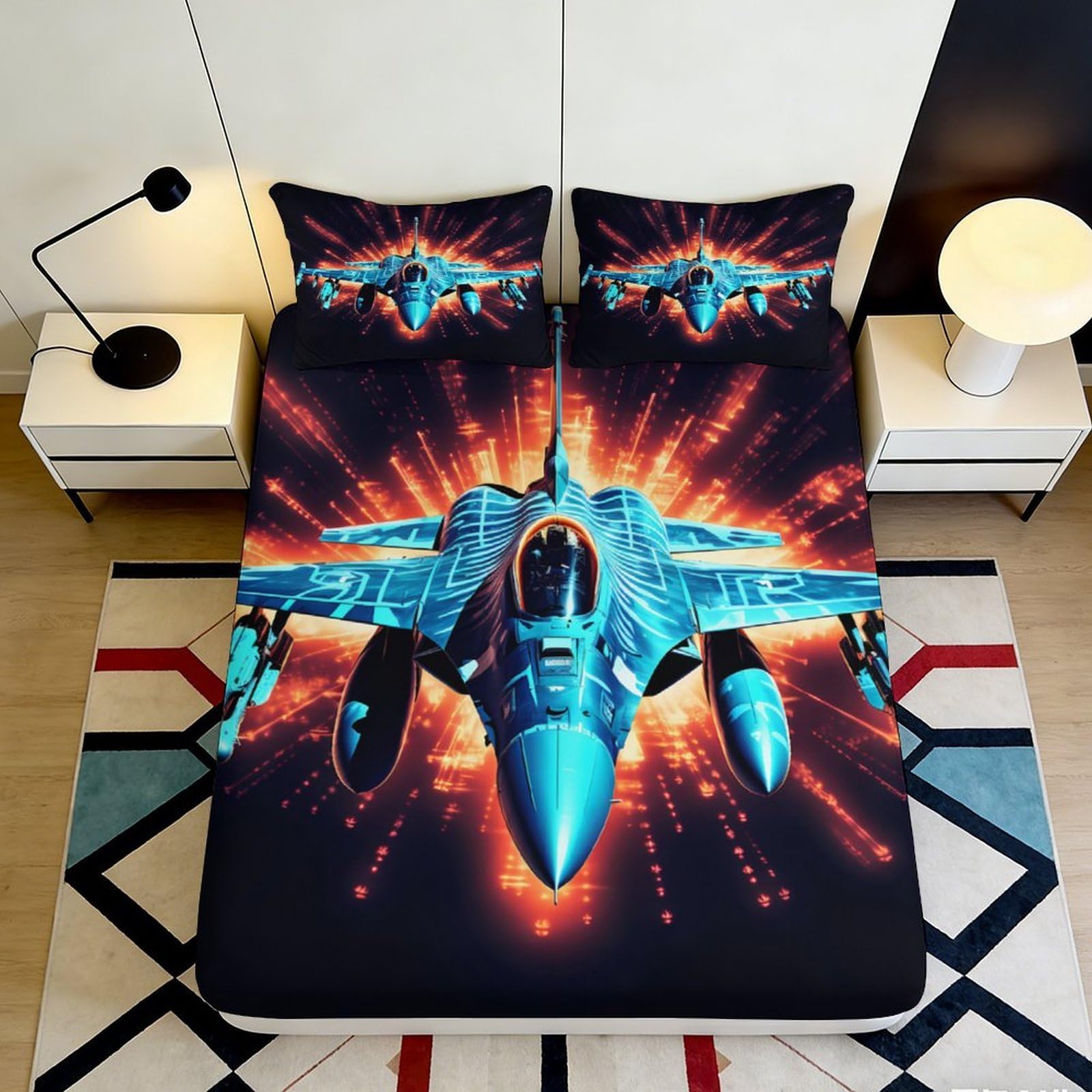 3D Printed Cartoon Hedgehog Fitted Sheet Microfiber Deep Pocket Non-Slip Cute Hedgehog Mattress Fitted Cover Machine Washable Bedroom 160x200x25cm