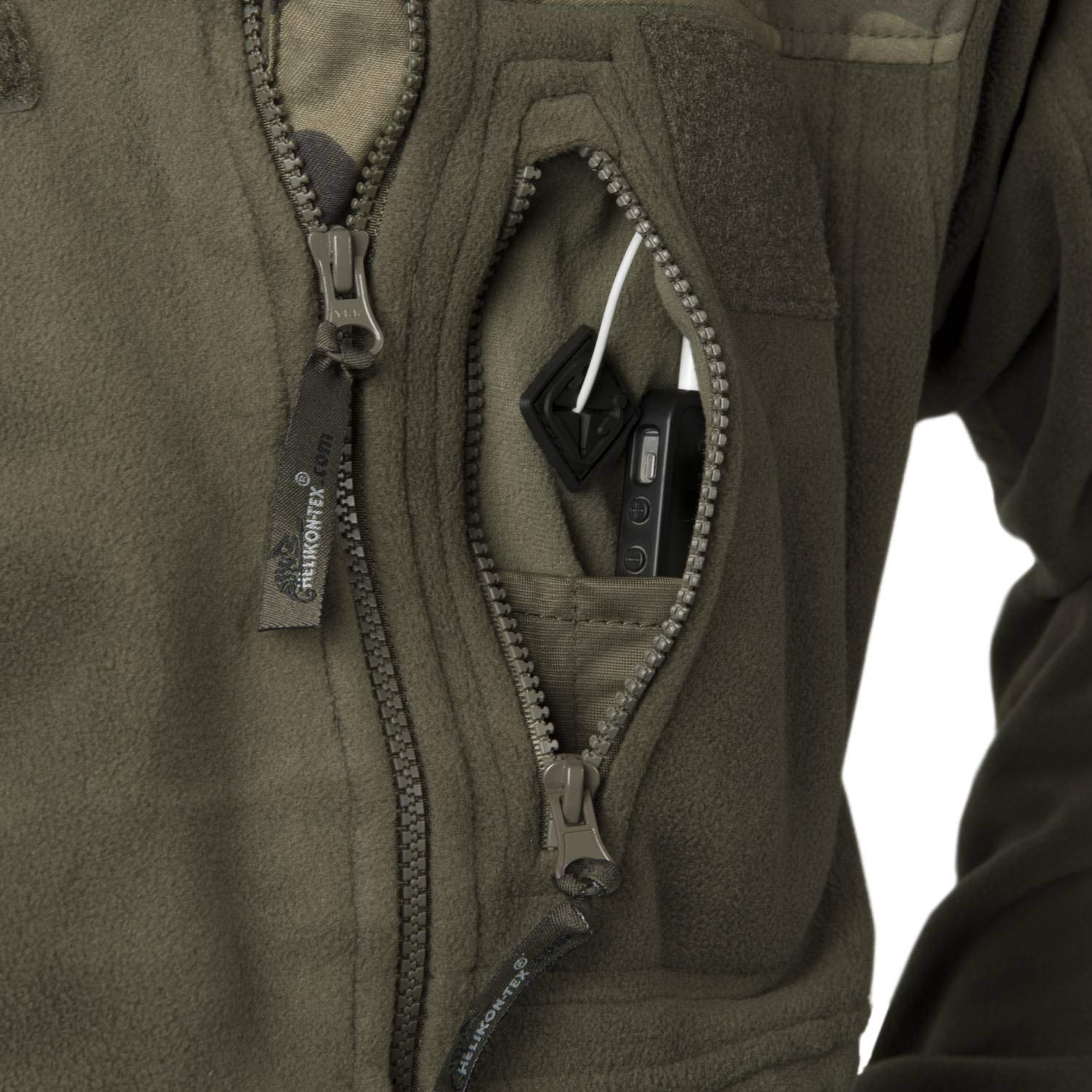 Helikon Hombres Infantry Duty Vellón Chaqueta Negro / PL Woodland