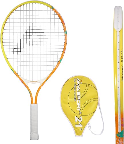 Miniatura 7 de Raqueta de tenis para niños pequeños, kit de iniciación de 17-25 pulgadas para niña, rosa y amarillo con bolsa de nailon 420D