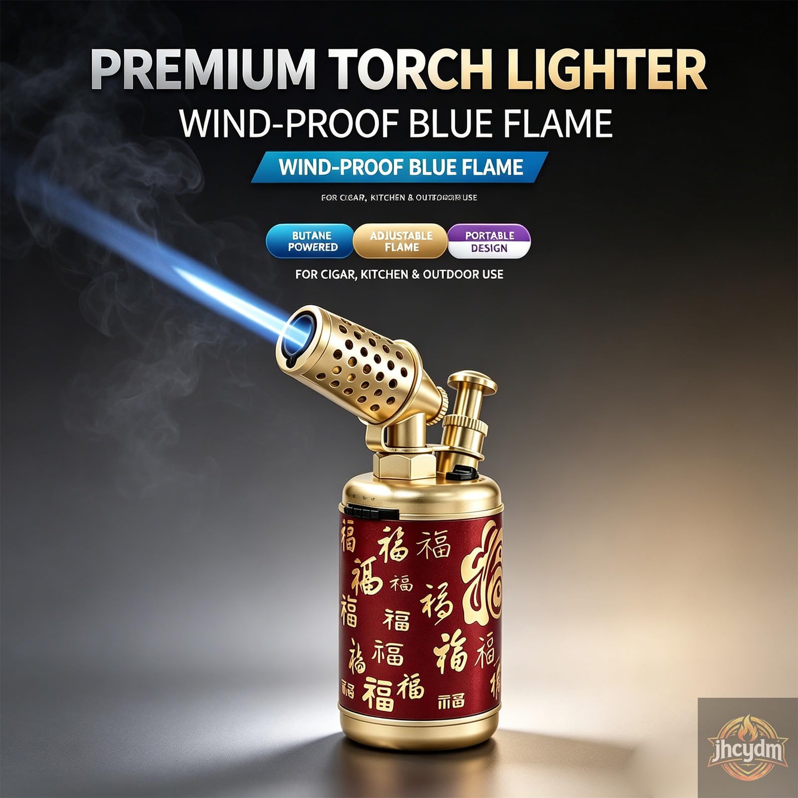 Briquet Torche de Grande capacité, Briquet Butane Coupe-Vent