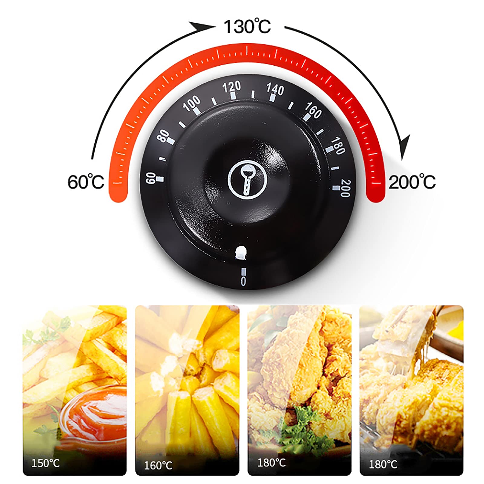 Freidora eléctrica con Cesta y Tapa, de Acero Inoxidable Resistente, Temperatura Ajustable, Elemento de inmersión, para Uso doméstico y Comercial (Plateada)